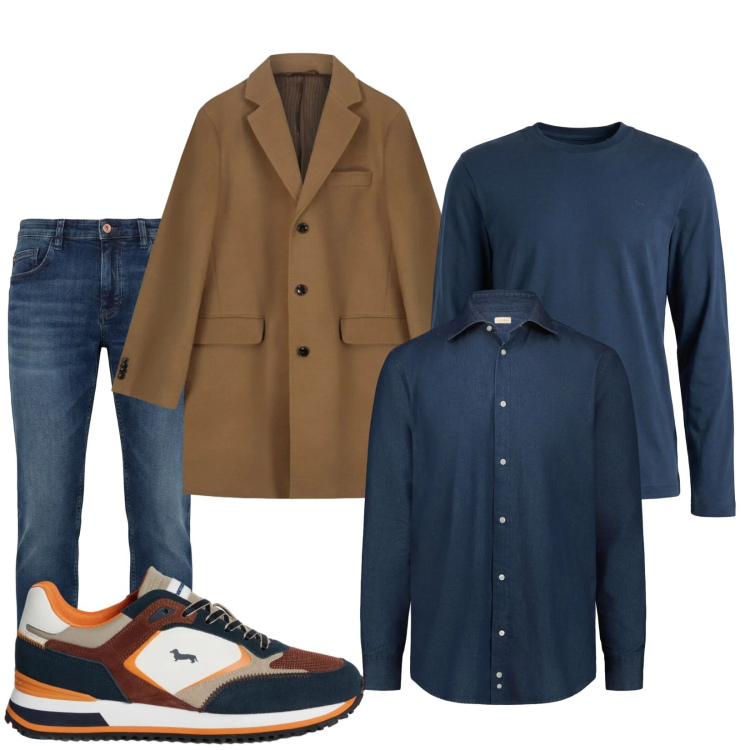 Outfit uomo - Ultimi cappotti. Stile Urban per Ufficio. Abbinamento con t-shirt, jeans, sneakers, cappotti, camicie.