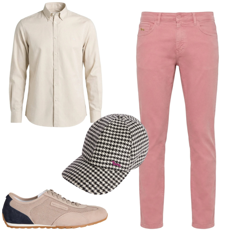 Outfit uomo - Total look #2348106. Stile Urban per Tutti i giorni. Abbinamento con sneakers, camicie, cappelli con visiera, pantaloni.