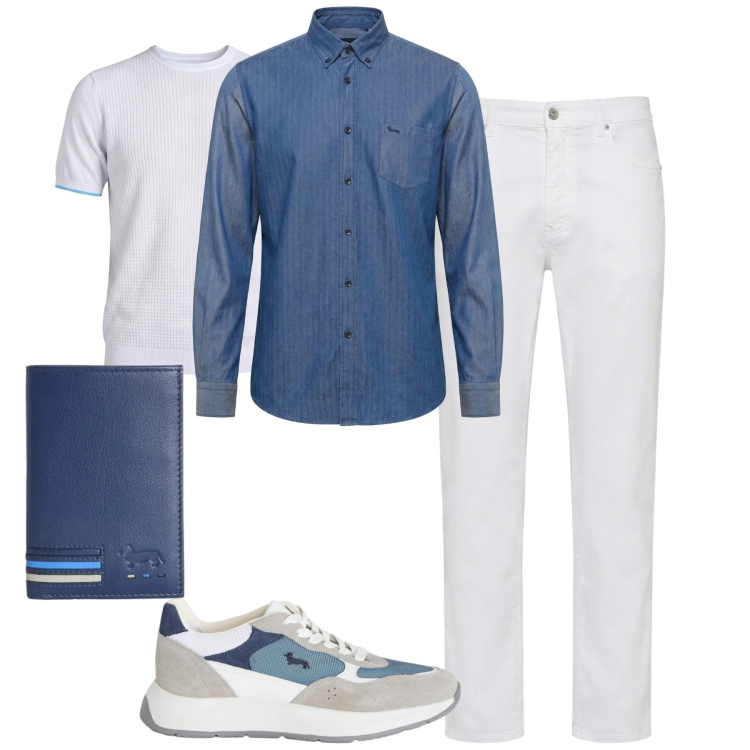 Outfit uomo - Total look #2348111. Stile Urban per Tutti i giorni. Abbinamento con sneakers, portafogli, pantaloni, camicie, t-shirt.