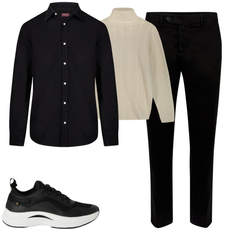 Outfit uomo - Total look #2348118. Stile Urban per Tutti i giorni. Abbinamento con sneakers, maglieria, camicie, pantaloni chino.