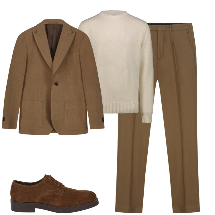 Outfit uomo - Total look #2348120. Stile Business/Elegante per Tutti i giorni. Abbinamento con scarpe stringate, giacche, pantaloni, maglieria.