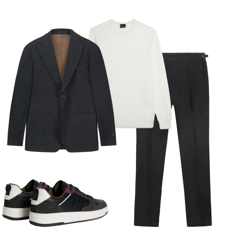 Outfit uomo - Total look #2348124. Stile Urban per Tutti i giorni. Abbinamento con sneakers, maglieria, giacche, pantaloni.