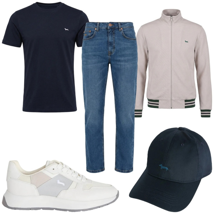 Outfit uomo - Total look #2348129. Stile Casual per Tutti i giorni. Abbinamento con jeans, cappelli, sneakers, t-shirt, felpe.