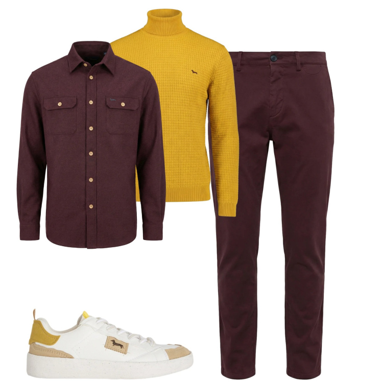 Outfit uomo - Total look #2348155. Stile Urban per Tutti i giorni. Abbinamento con sneakers, pantaloni chino, camicie, maglieria.