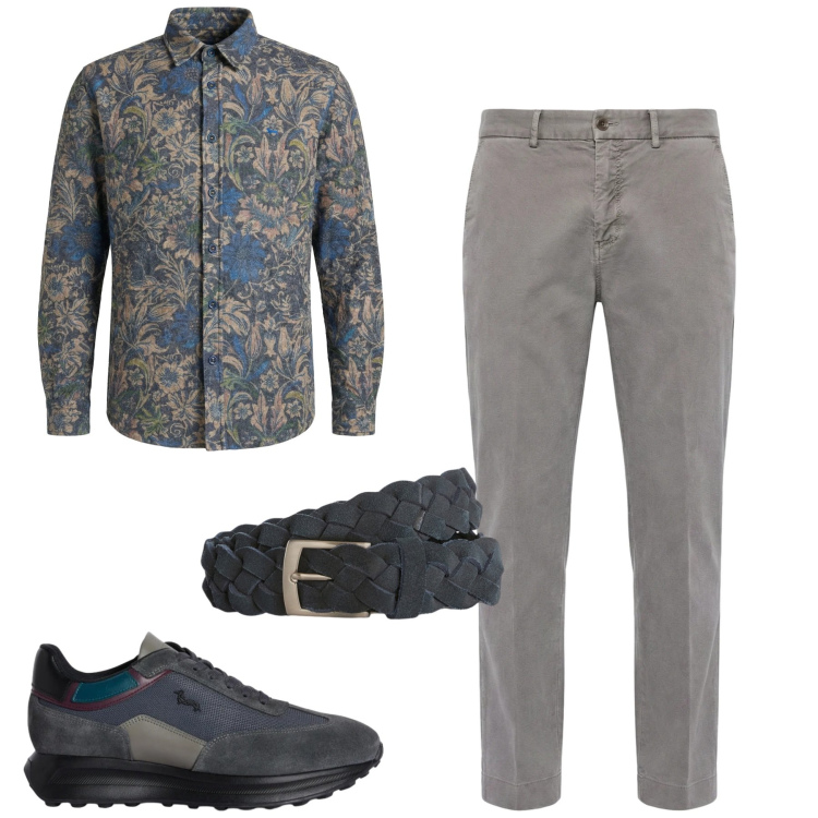 Outfit uomo - City. Stile Trendy per Tutti i giorni. Abbinamento con pantaloni chino, sneakers, camicie, cinture.