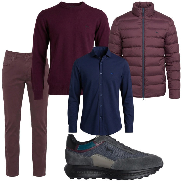 Outfit uomo - Total look #2348171. Stile Casual per Tutti i giorni. Abbinamento con sneakers, pantaloni, camicie, pullovers, bomber.