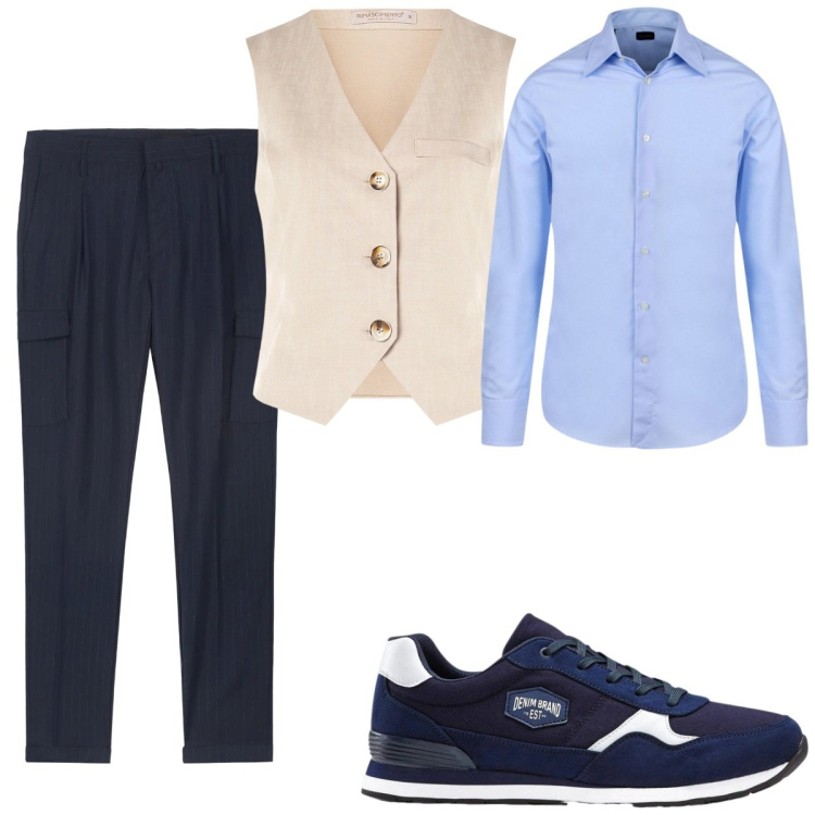 Outfit uomo - Total look #2348198. Stile Casual per Tutti i giorni. Abbinamento con sneakers, gilet, camicie, pantaloni cargo.