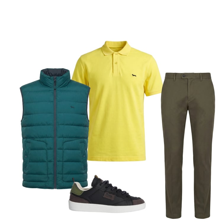 Outfit uomo - Total look #2348206. Stile Casual per Tutti i giorni. Abbinamento con sneakers, pantaloni chino, piumini, polo.