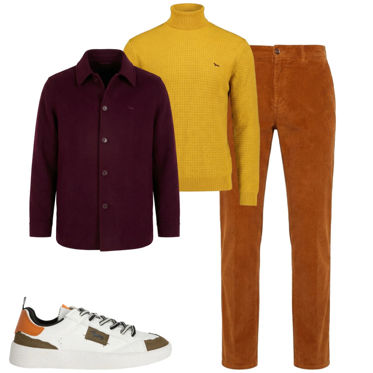 Outfit uomo - Total look #2348220. Stile Urban per Tutti i giorni. Abbinamento con sneakers, pantaloni chino, cappotti, maglieria.