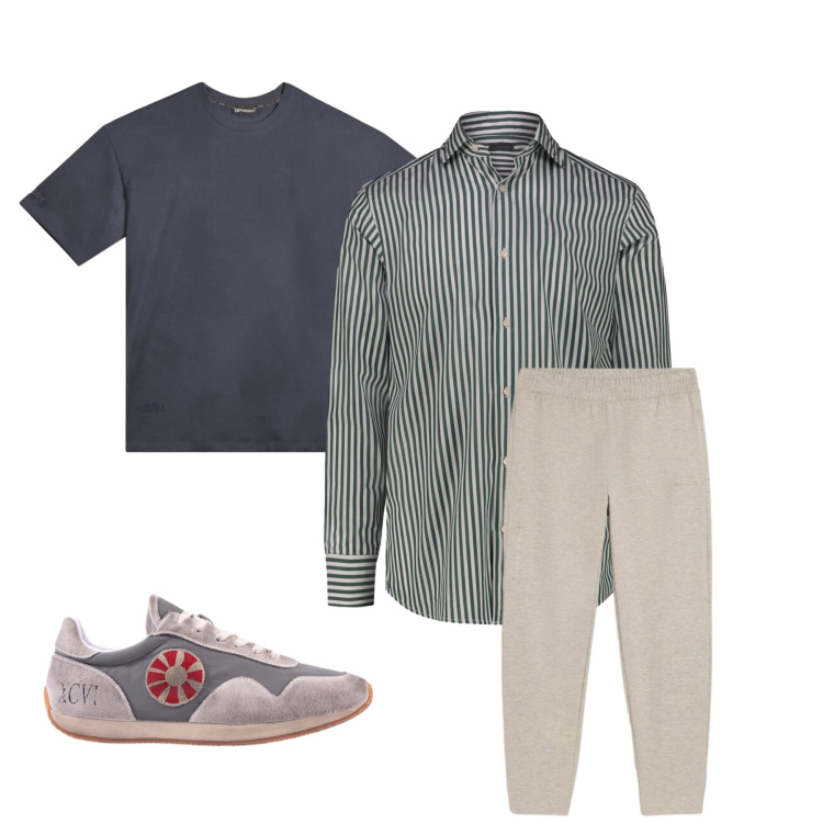 Outfit uomo - Total look #2348222. Stile Casual per Tutti i giorni. Abbinamento con pantaloni, t-shirt, sneakers, camicie.
