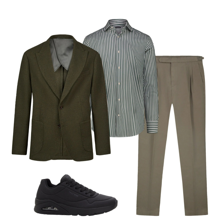 Outfit uomo - Total look #2348223. Stile Urban per Tutti i giorni. Abbinamento con sneakers, giacche, camicie, pantaloni.