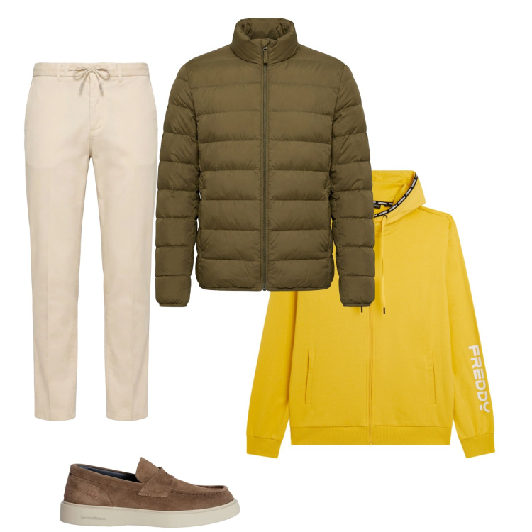 Outfit uomo - Total look #2348229. Stile Casual per Tutti i giorni. Abbinamento con scarpe stringate, pantaloni, bomber, felpe con cappuccio.