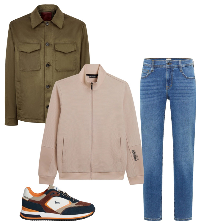 Outfit uomo - Total look #2348266. Stile Casual per Tutti i giorni. Abbinamento con jeans bootcut, sneakers, felpe, giacche.