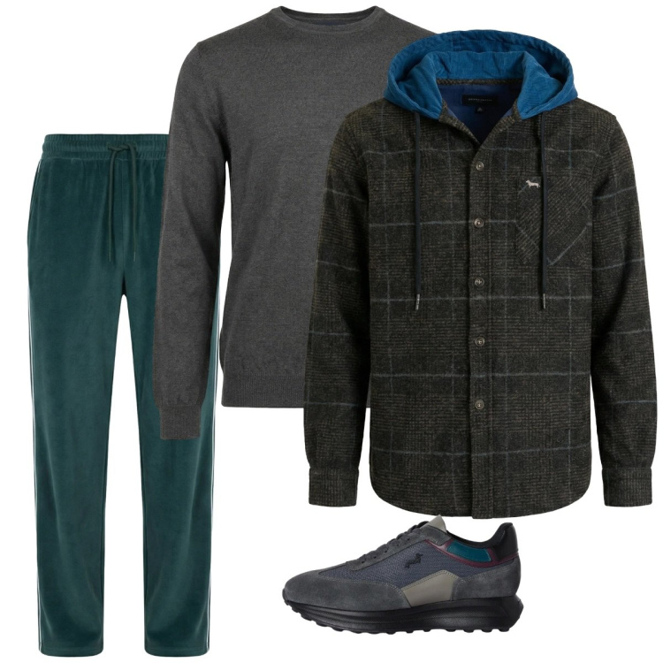 Outfit uomo - City. Stile Casual per Tutti i giorni. Abbinamento con sneakers, pantaloni, pullovers, cappotti.