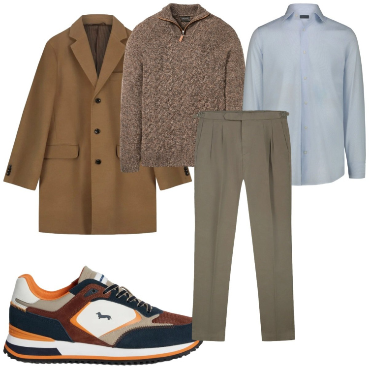 Outfit uomo - Total look #2348284. Stile Casual per Tutti i giorni. Abbinamento con maglieria, sneakers, camicie, cappotti, pantaloni.