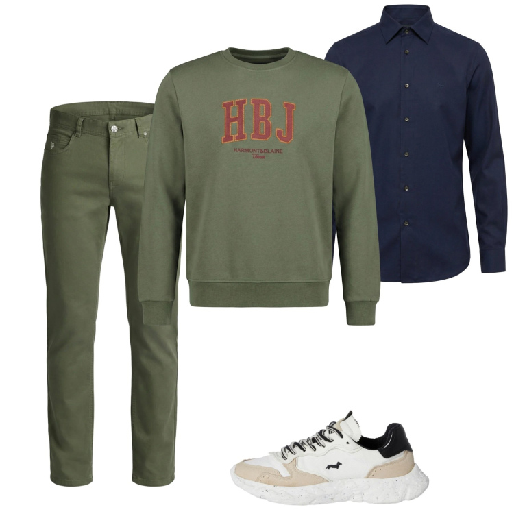 Outfit uomo - City. Stile Casual per Tutti i giorni. Abbinamento con sneakers, felpe, pantaloni, camicie.