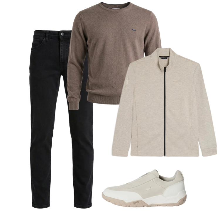 Outfit uomo - City. Stile Casual per Tutti i giorni. Abbinamento con pullovers, jeans, sneakers, felpe.