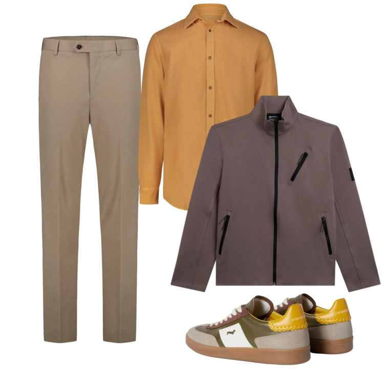 Outfit uomo - City. Stile Casual per Tutti i giorni. Abbinamento con sneakers, felpe, pantaloni, camicie.