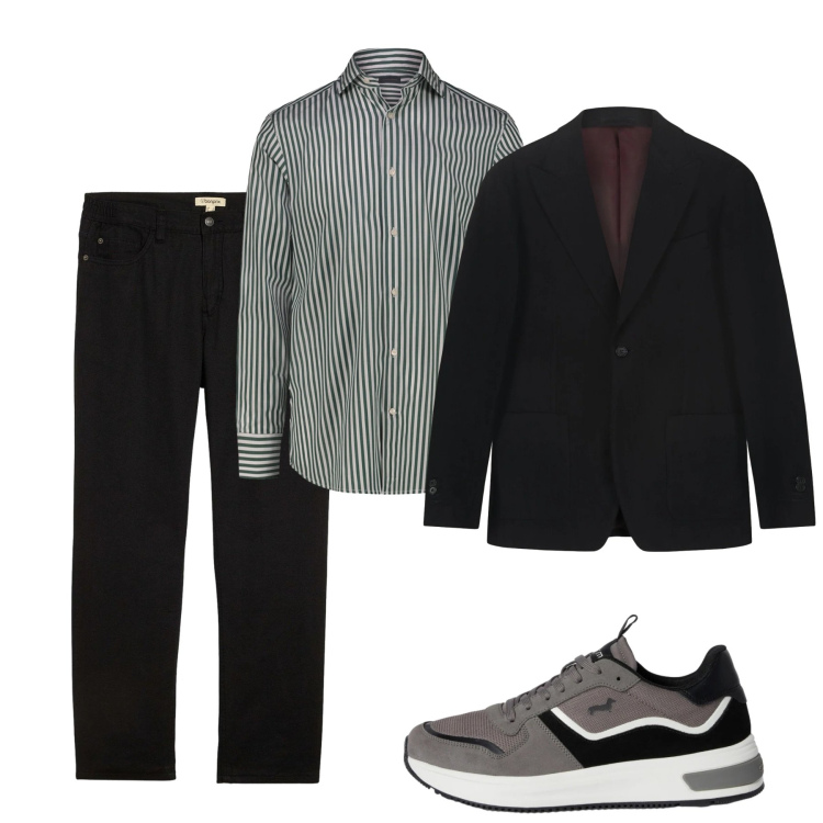 Outfit uomo - City. Stile Casual per Tutti i giorni. Abbinamento con pantaloni, sneakers, giacche, camicie.