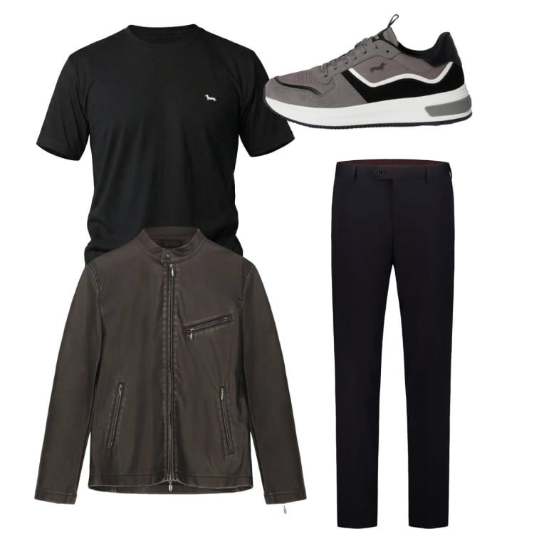 Outfit uomo - City. Stile Casual per Tutti i giorni. Abbinamento con sneakers, t-shirt, giacche, pantaloni.