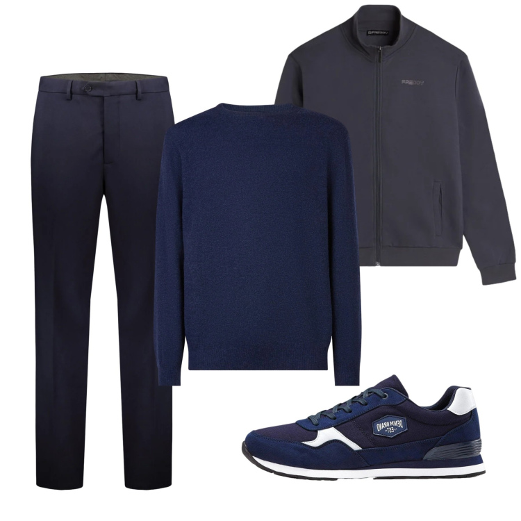 Outfit uomo - City. Stile Casual per Tutti i giorni. Abbinamento con sneakers, felpe, pantaloni, maglieria.