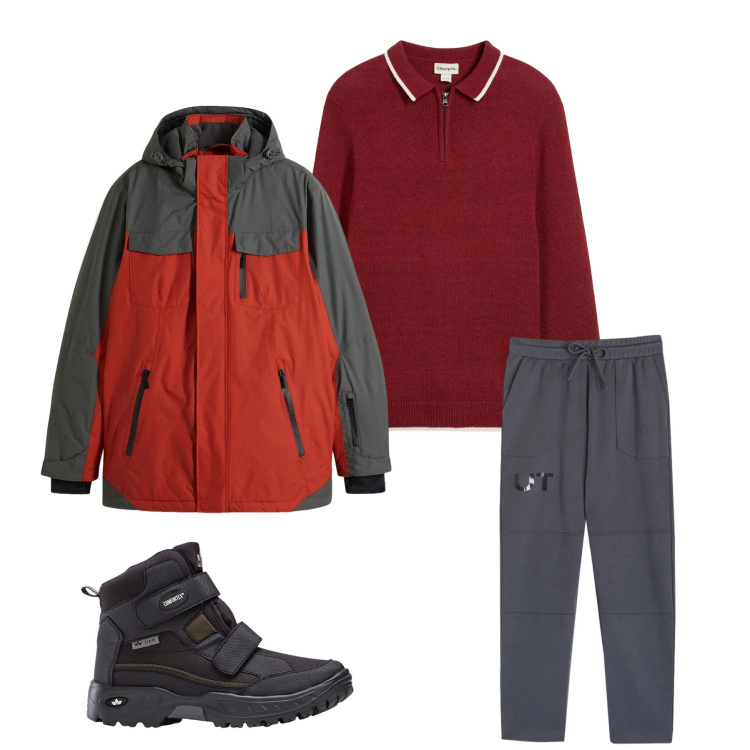 Outfit uomo - Total look #2348376. Stile Casual per Tutti i giorni. Abbinamento con stivali e stivaletti, giacche, maglieria, pantaloni.