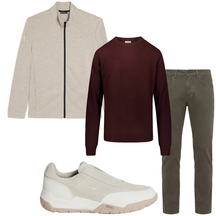 Outfit uomo - Total look #2348389. Stile Trendy per Tutti i giorni. Abbinamento con pantaloni, sneakers, felpe, maglieria.