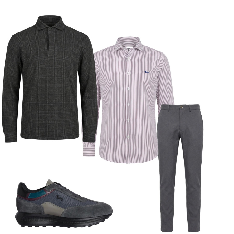 Outfit uomo - Total look #2348391. Stile Casual per Tutti i giorni. Abbinamento con sneakers, pantaloni chino, camicie, polo.