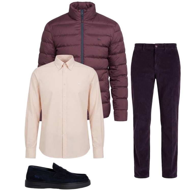 Outfit uomo - Total look #2348398. Stile Casual per Tutti i giorni. Abbinamento con scarpe stringate, pantaloni chino, camicie, bomber.