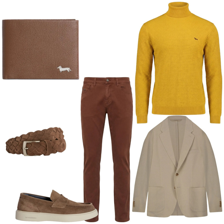 Outfit uomo - Total look #2348434. Stile Trendy per Tutti i giorni. Abbinamento con scarpe stringate, cinture, pantaloni, portafogli, maglieria, giacche.