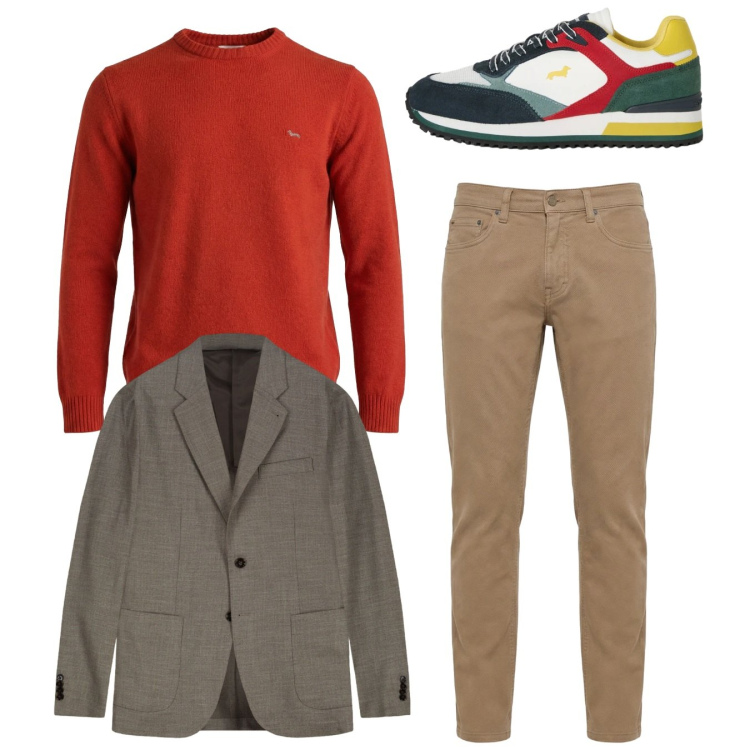 Outfit uomo - Total look #2348437. Stile Casual per Tutti i giorni. Abbinamento con pantaloni, sneakers, pullovers, giacche.