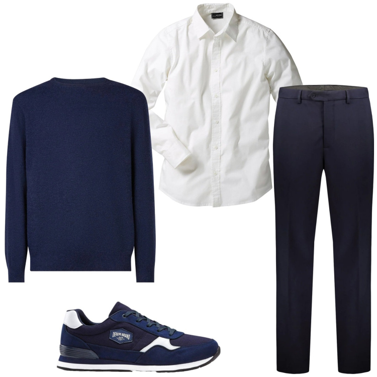 Outfit uomo - Total look #2348440. Stile Trendy per Serata speciale. Abbinamento con camicie, sneakers, pantaloni, maglieria.