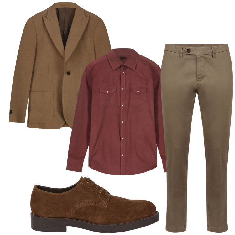 Outfit uomo - Total look #2348462. Stile Business/Elegante per Serata speciale. Abbinamento con pantaloni chino, scarpe stringate, giacche, camicie.