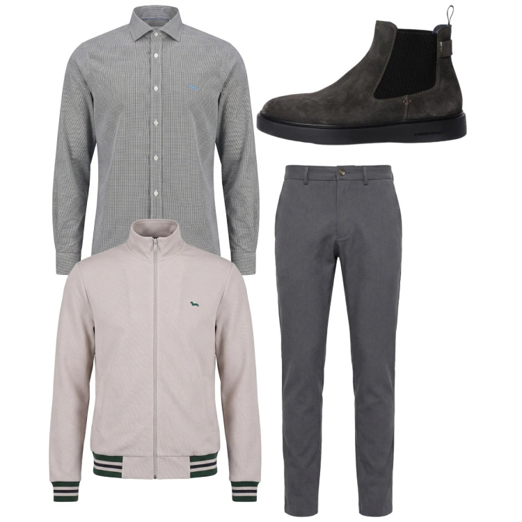 Outfit uomo - Total look #2348463. Stile Casual per Tutti i giorni. Abbinamento con stivali e stivaletti, pantaloni chino, camicie, felpe.