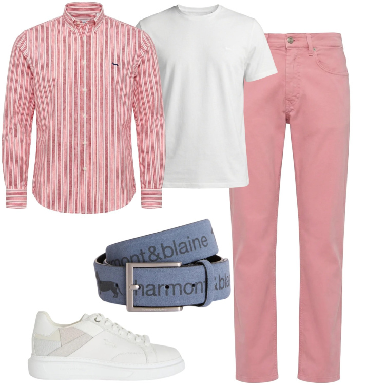 Outfit uomo - Total look #2348465. Stile Urban per Tutti i giorni. Abbinamento con t-shirt, sneakers, cinture, pantaloni, camicie.