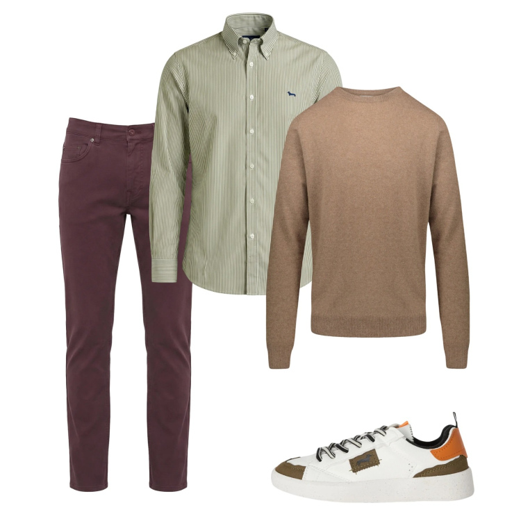 Outfit uomo - City. Stile Casual per Tutti i giorni. Abbinamento con sneakers, pantaloni, camicie, maglieria.