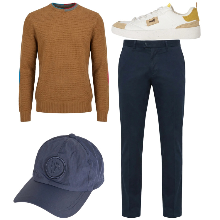 Outfit uomo - Total look #2348499. Stile Casual per Tutti i giorni. Abbinamento con sneakers, maglieria, pantaloni chino, cappelli.