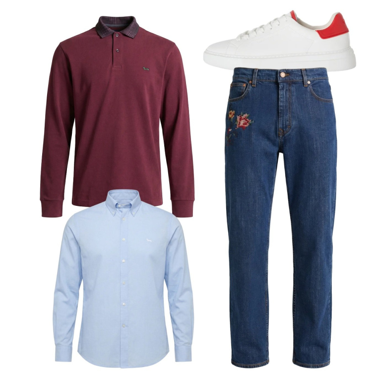 Outfit uomo - Total look #2348500. Stile Casual per Tutti i giorni. Abbinamento con jeans, polo, camicie, sneakers.