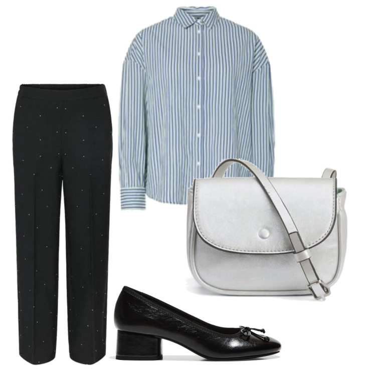 Outfit mujer - Urban look. Estilo Urban para Oficina. Combinación con pantalones, bailarinas, blusas, bolsos de mano.