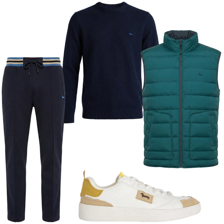 Outfit uomo - Casual. Stile Casual per Tutti i giorni. Abbinamento con sneakers, piumini, pullovers, pantaloni.