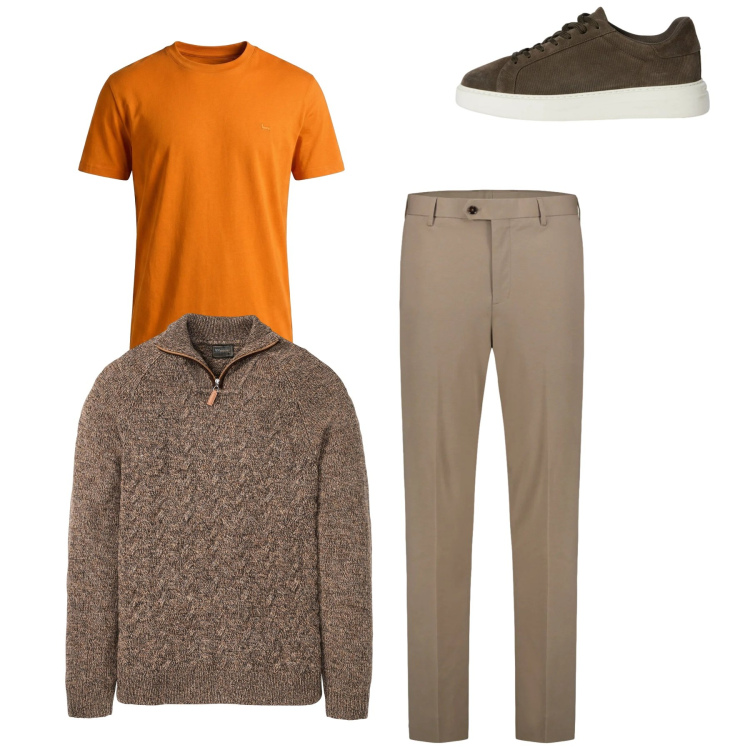 Outfit uomo - Total look #2348525. Stile Casual per Tutti i giorni. Abbinamento con maglieria, sneakers, t-shirt, pantaloni.