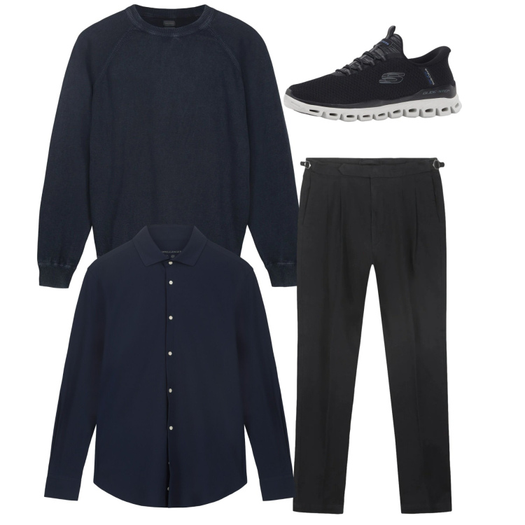 Outfit uomo - Total look #2348547. Stile Urban per Tutti i giorni. Abbinamento con sneakers, maglieria, camicie, pantaloni.