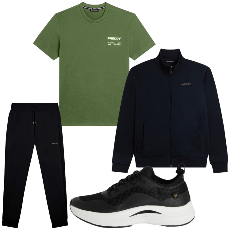 Outfit uomo - Sportivo. Stile Casual per Tutti i giorni. Abbinamento con sneakers, pantaloni, t-shirt, felpe.