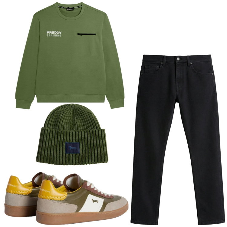 Outfit uomo - Total look #2348591. Stile Urban per Tutti i giorni. Abbinamento con sneakers, jeans, berretti, felpe.