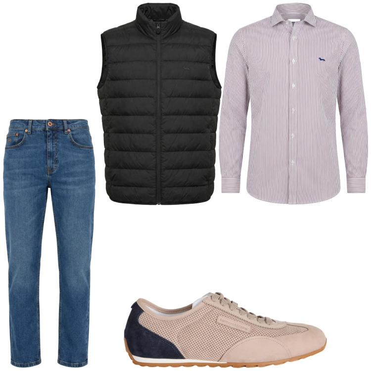 Outfit uomo - Trendy. Stile Trendy per Tutti i giorni. Abbinamento con sneakers, jeans, camicie, piumini.