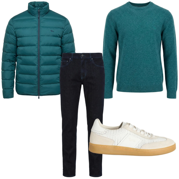 Outfit uomo - Trendy. Stile Trendy per Tutti i giorni. Abbinamento con jeans, sneakers, pullovers, bomber.