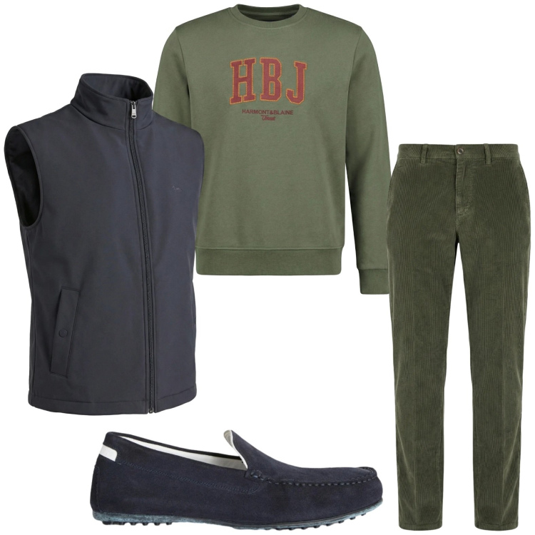 Outfit uomo - Trendy. Stile Trendy per Tutti i giorni. Abbinamento con scarpe stringate, pantaloni chino, felpe, piumini.