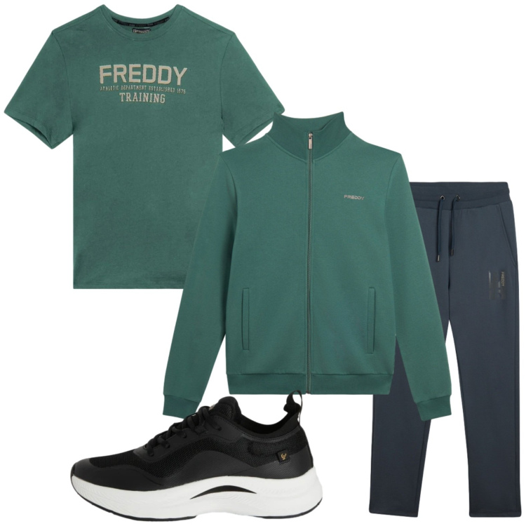 Outfit uomo - Sportivo. Stile Casual per Tutti i giorni. Abbinamento con sneakers, pantaloni, t-shirt, felpe.