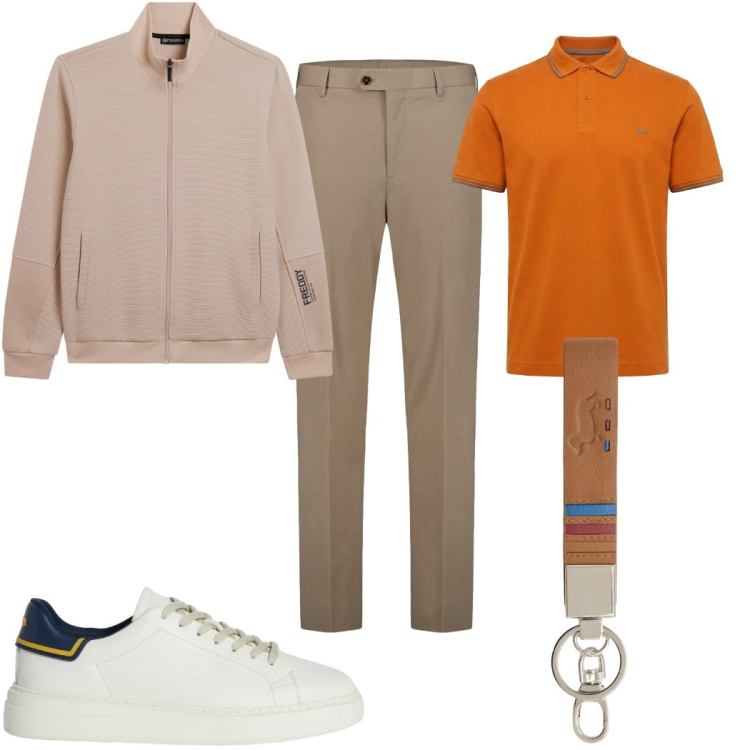 Outfit uomo - Total look #2348692. Stile Casual per Tutti i giorni. Abbinamento con sneakers, portachiavi, polo, felpe, pantaloni.