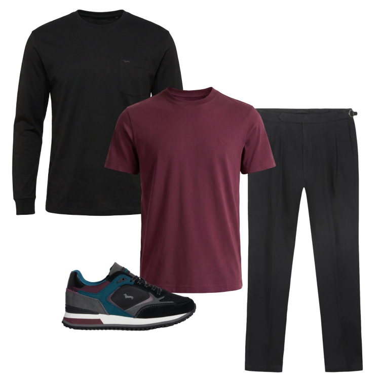 Outfit uomo - Total look #2348710. Stile Trendy per Tutti i giorni. Abbinamento con t-shirt, sneakers, t-shirt, pantaloni.